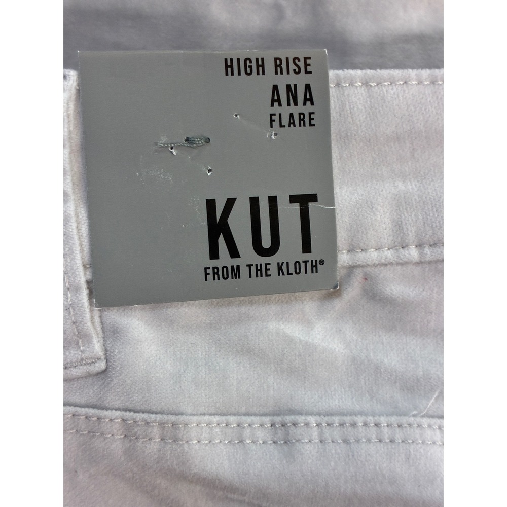 KUT From The Kloth High Rise Ana Flare Pants Light Grey Size 6 NWT - Picture 5 of 9